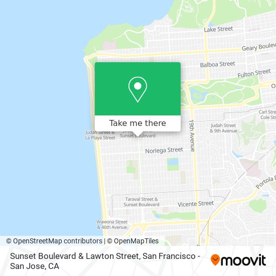 Sunset Boulevard & Lawton Street map