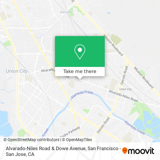 Mapa de Alvarado-Niles Road & Dowe Avenue