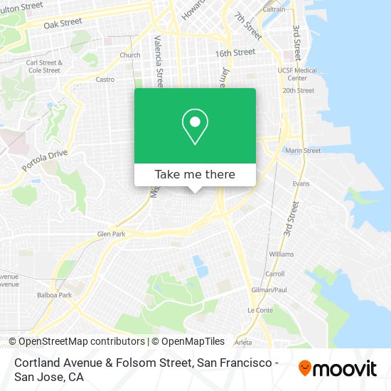 Mapa de Cortland Avenue & Folsom Street