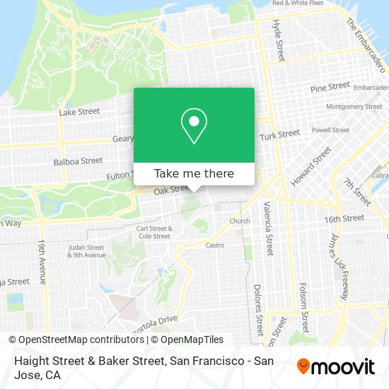 Haight Street & Baker Street map