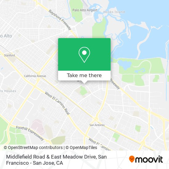 Middlefield Road & East Meadow Drive map