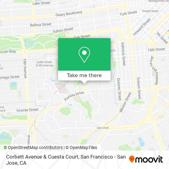 Corbett Avenue & Cuesta Court map
