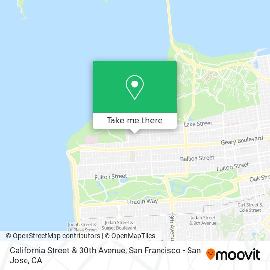 California Street & 30th Avenue map