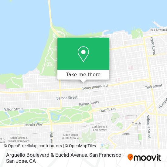 Arguello Boulevard & Euclid Avenue map