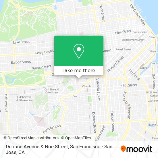 Duboce Avenue & Noe Street map