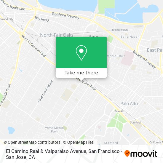 El Camino Real & Valparaiso Avenue map