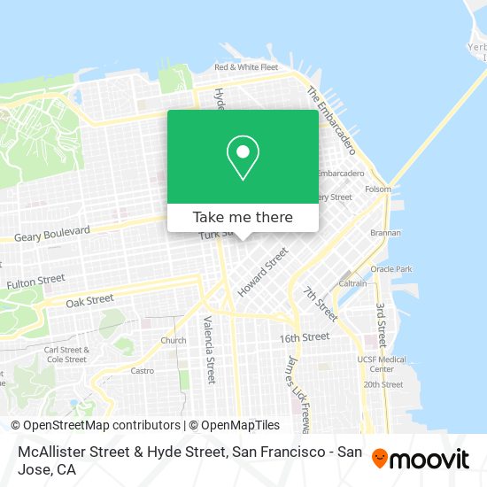 McAllister Street & Hyde Street map