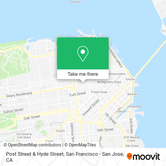 Mapa de Post Street & Hyde Street