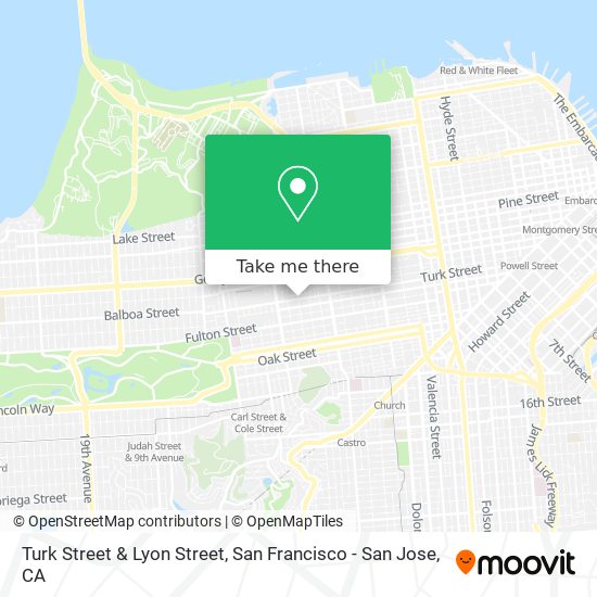 Turk Street & Lyon Street map