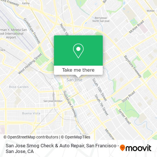 San Jose Smog Check & Auto Repair map