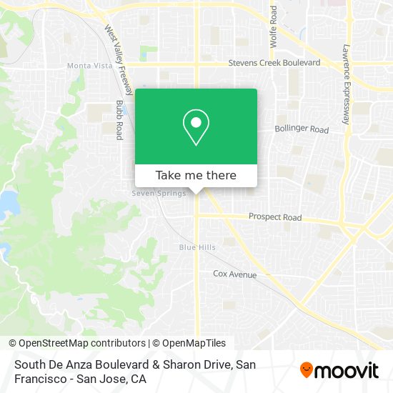 Mapa de South De Anza Boulevard & Sharon Drive