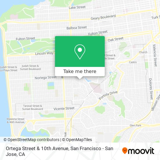 Ortega Street & 10th Avenue map