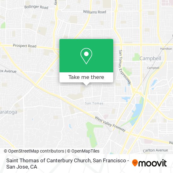 Saint Thomas of Canterbury Church map