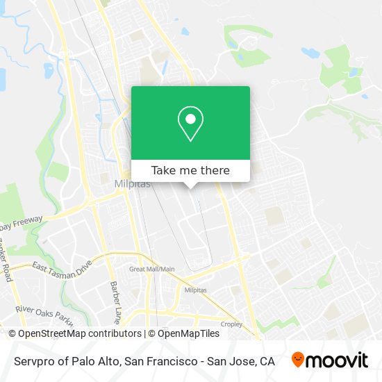 Servpro of Palo Alto map