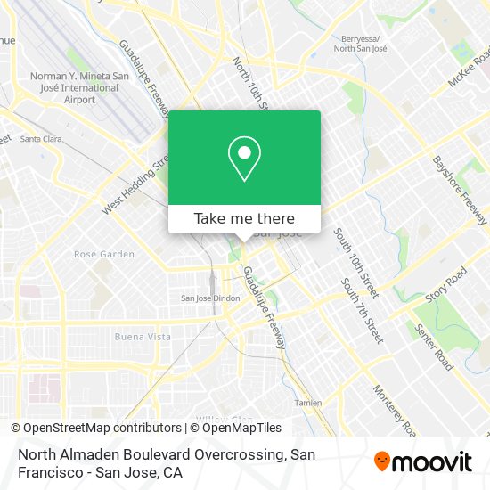 Mapa de North Almaden Boulevard Overcrossing