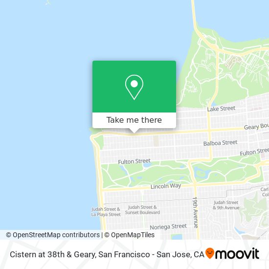 Cistern at 38th & Geary map