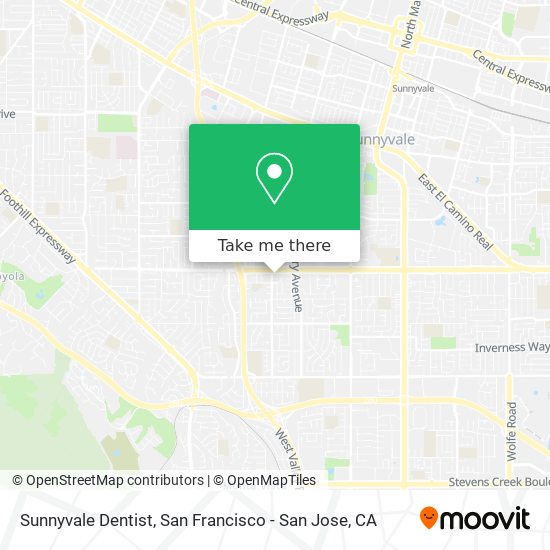 Mapa de Sunnyvale Dentist