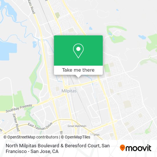 North Milpitas Boulevard & Beresford Court map