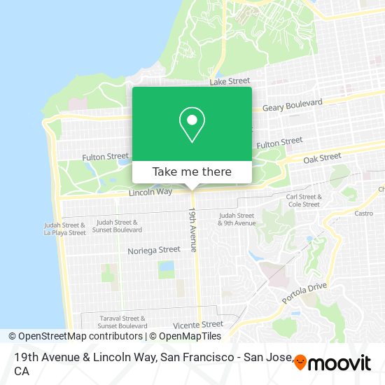 19th Avenue & Lincoln Way map
