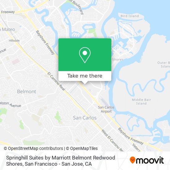 Mapa de Springhill Suites by Marriott Belmont Redwood Shores