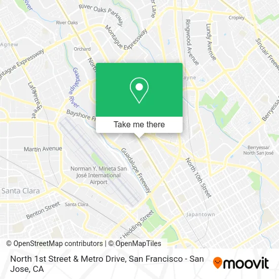 North 1st Street & Metro Drive map