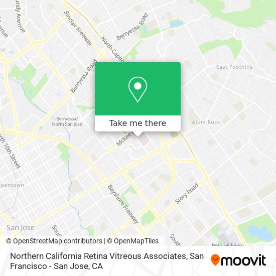 Northern California Retina Vitreous Associates map