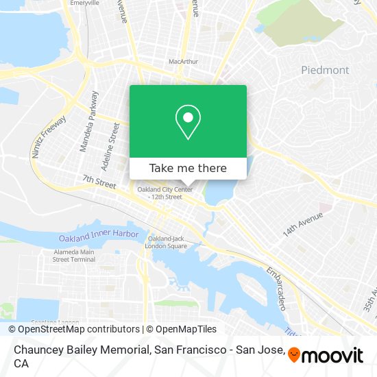 Chauncey Bailey Memorial map