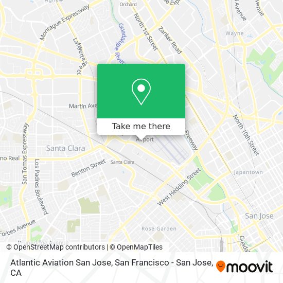 Atlantic Aviation San Jose map