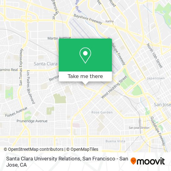 Mapa de Santa Clara University Relations