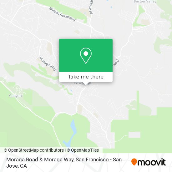 Moraga Road & Moraga Way map