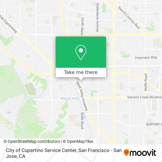 City of Cupertino Service Center map