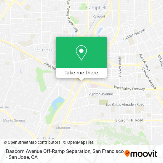 Mapa de Bascom Avenue Off-Ramp Separation