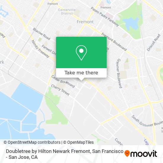 Doubletree by Hilton Newark Fremont map