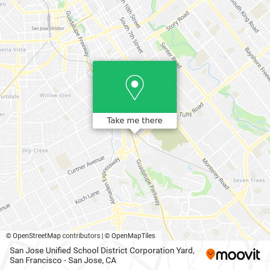 Mapa de San Jose Unified School District Corporation Yard