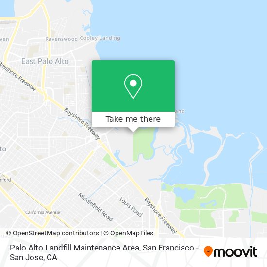 Palo Alto Landfill Maintenance Area map