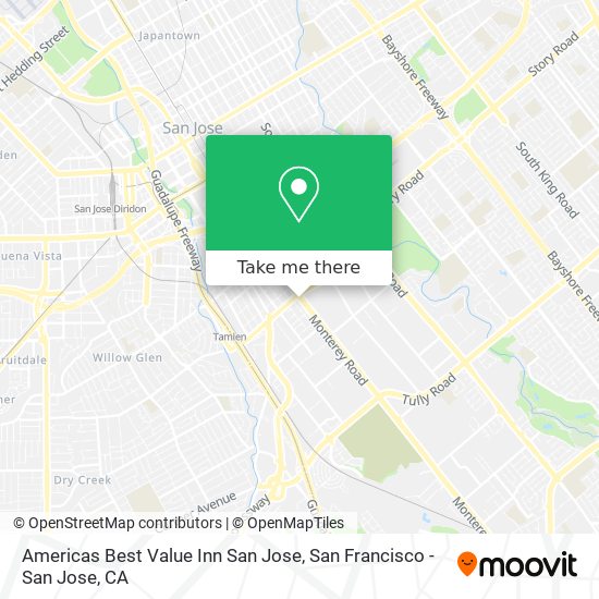 Americas Best Value Inn San Jose map