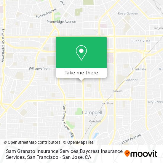 Sam Granato Insurance Services;Baycrest Insurance Services map