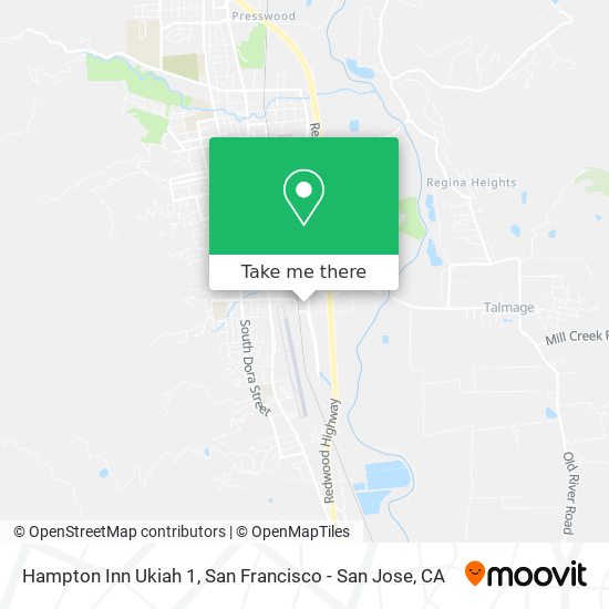 Hampton Inn Ukiah 1 map