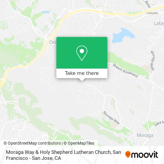 Moraga Way & Holy Shepherd Lutheran Church map