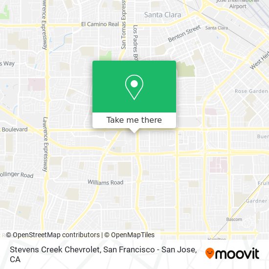 Stevens Creek Chevrolet map