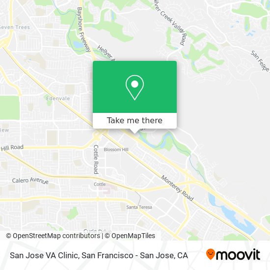 San Jose VA Clinic map