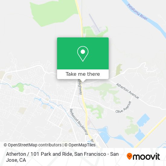 Atherton / 101 Park and Ride map