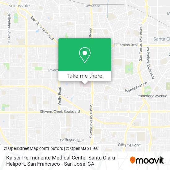 Mapa de Kaiser Permanente Medical Center Santa Clara Heliport