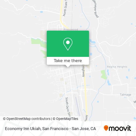 Economy Inn Ukiah map