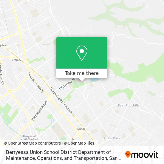 Mapa de Berryessa Union School District Department of Maintenance, Operations, and Transportation