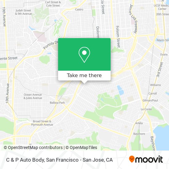 C & P Auto Body map