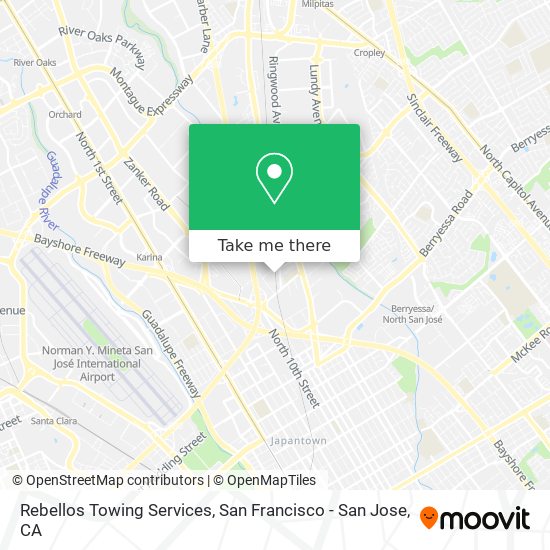 Rebellos Towing Services map