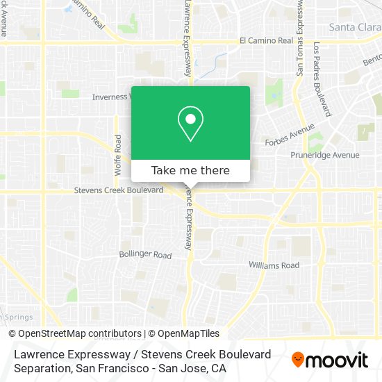 Lawrence Expressway / Stevens Creek Boulevard Separation map