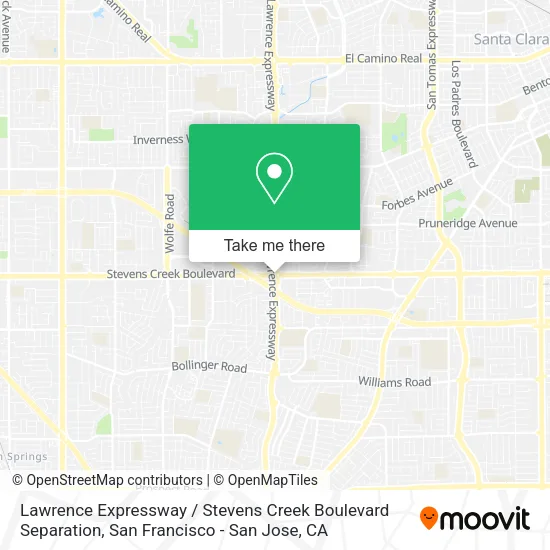 Mapa de Lawrence Expressway / Stevens Creek Boulevard Separation