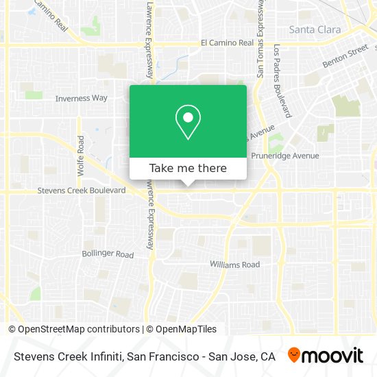 Stevens Creek Infiniti map